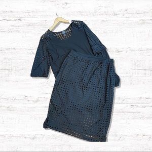 Clara Sun Woo - PERFORATED PENCIL SKIRT And TOP